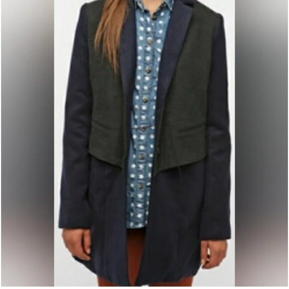 Faux vest colorblock coat - Picture 3 of 13